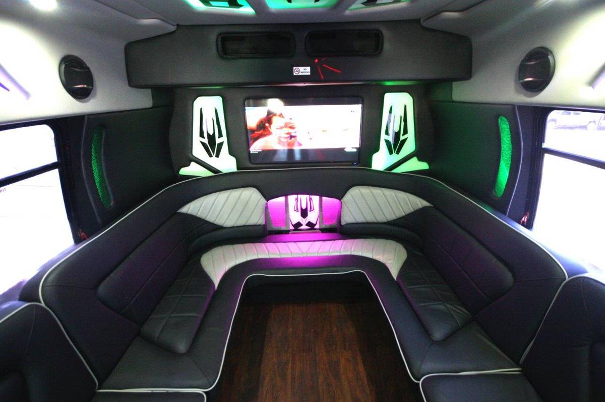 22 Passenger Custom Turtle Top Party Limo Coach Bus